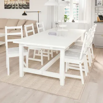 IKEA NORDVIKEN Masa extensibila, alb, 210/289x105 cm