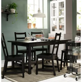 IKEA NORDVIKEN Masa extensibila, negru, 152/223x95 cm