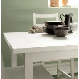 IKEA NORDVIKEN / NORDVIKEN Masa + 4 scaune, alb/alb, 152/223x95 cm
