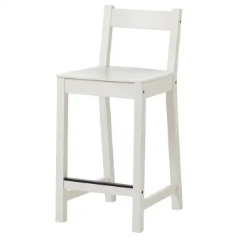 IKEA NORDVIKEN Scaun bar cu spatar, inaltimea blatului/alb, 62 cm