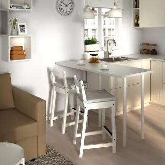 IKEA NORDVIKEN Scaun bar cu spatar, inaltimea blatului/alb, 62 cm