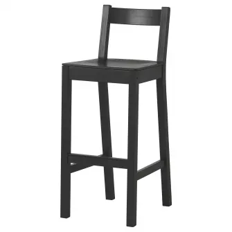 IKEA NORDVIKEN Scaun bar cu spatar, negru, 75 cm