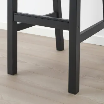 IKEA NORDVIKEN Scaun bar cu spatar, negru, 75 cm