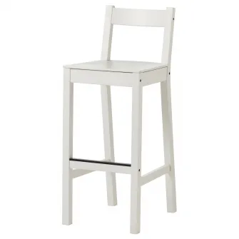 IKEA NORDVIKEN Scaun bar cu spatar, alb, 75 cm