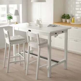 IKEA NORDVIKEN Scaun bar cu spatar, alb, 75 cm