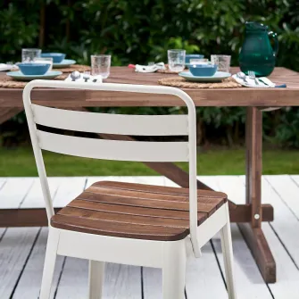 IKEA NORRMANSÖ Scaun exterior, interior/exterior bej/acacia