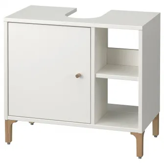 IKEA NORSÄLVEN Masca pentru lavoar, cu usa alb, 60x55x32 cm