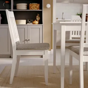 IKEA NÄSINGE Scaun, alb/Tibbleby bej-gri