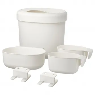 IKEA ÖNSKLIG Cos depozitare masa infasat, 4 buc., alb