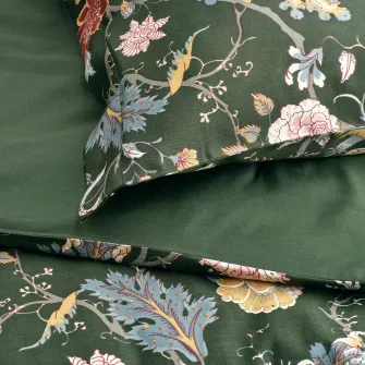 IKEA NÄSSELKLOCKA Husa pilota+fata perna, gri inchis-verde/multicolor, 150x200/50x60 cm