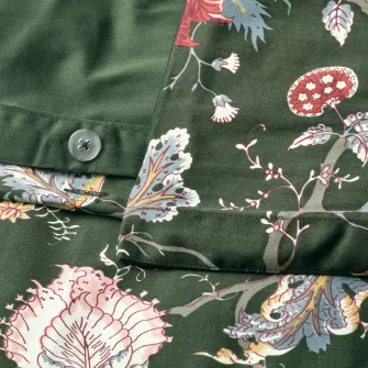 IKEA NÄSSELKLOCKA Husa pilota+fata perna, gri inchis-verde/multicolor, 150x200/50x60 cm