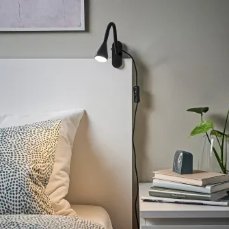 IKEA NÄVLINGE Lampa LED+clema, negru
