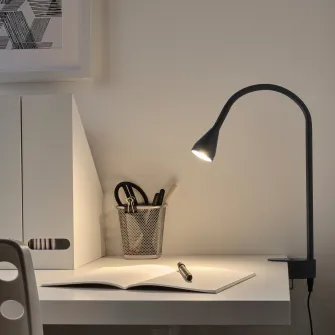 IKEA NÄVLINGE Aplica LED/spot clema, negru