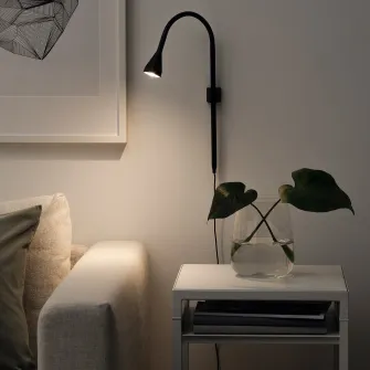 IKEA NÄVLINGE Aplica LED/spot clema, negru