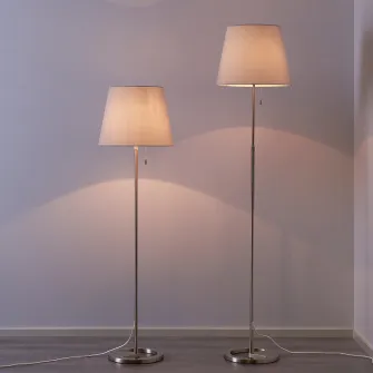 IKEA NYFORS Lampadar, nichelat alb