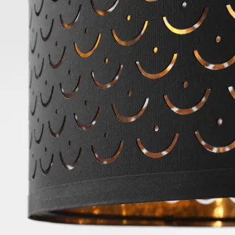 IKEA NYMÖ Abajur, negru/alama, 24 cm