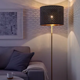 IKEA NYMÖ / SKAFTET Lampadar, negru alama/alama