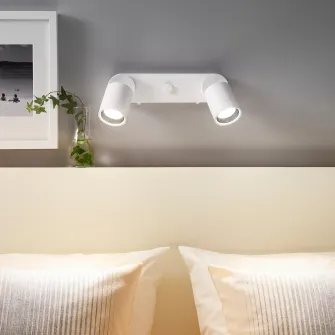 IKEA NYMÅNE Aplica dubla, cablu, alb