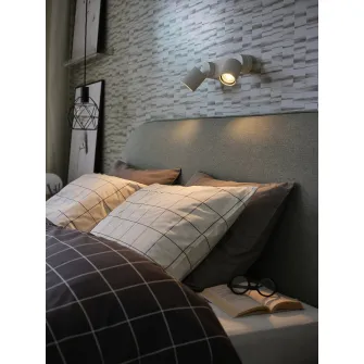 IKEA NYMÅNE Aplica dubla, cablu, alb