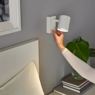 IKEA NYMÅNE Aplica/veioza, inst. fixa, alb