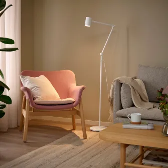 IKEA NYMÅNE Veioza/lampadar, alb
