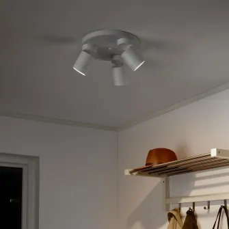 IKEA NYMÅNE Plafoniera 3 spoturi, alb