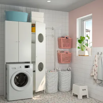 IKEA NYSJÖN Combinatie depozitare pentru rufe, alb, 105x32x190 cm