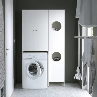 IKEA NYSJÖN Combinatie depozitare pentru rufe, alb, 105x32x190 cm