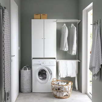 IKEA NYSJÖN Dulap masina de spalat, alb, 65x190 cm