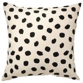 IKEA ODDNY Fata perna, alb murdar/buline negru, 50x50 cm