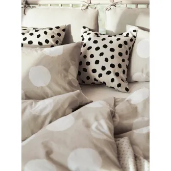 IKEA ODDNY Fata perna, alb murdar/buline negru, 50x50 cm