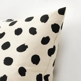 IKEA ODDNY Fata perna, alb murdar/buline negru, 50x50 cm