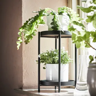 IKEA OLIVBLAD Suport plante, interior/exterior negru, 35 cm