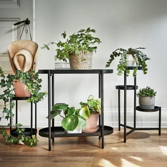 IKEA OLIVBLAD Suport plante, interior/exterior negru, 35 cm