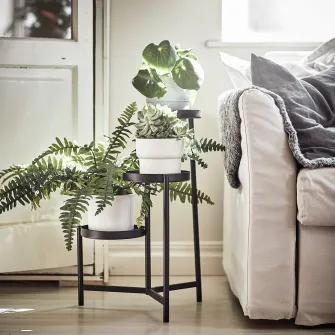IKEA OLIVBLAD Suport plante, interior/exterior negru, 58 cm