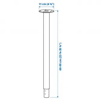 IKEA OLOV Picior, reglabil, negru