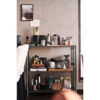 IKEA OMAR Etajera, gri-verde, 92x36x94 cm