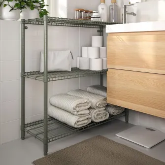 IKEA OMAR Etajera, gri-verde, 92x36x94 cm