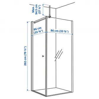 IKEA OPPEJEN Cabina de dus, 86x86x202 cm