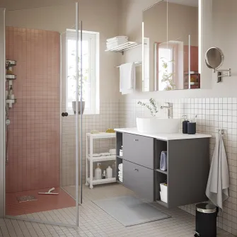 IKEA OPPEJEN Usa dus, sticla, 84x202 cm