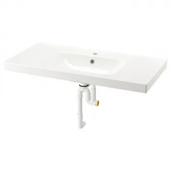 IKEA ORRSJÖN Lavoar cu sifon, alb, 102x49 cm