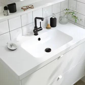 IKEA ORRSJÖN Lavoar cu sifon, alb, 102x49 cm
