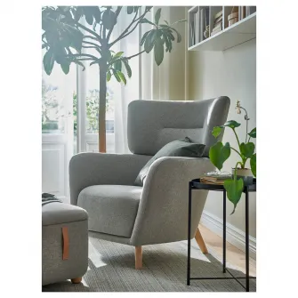 IKEA OSKARSHAMN Scaun cu brate, Tibbleby bej/gri