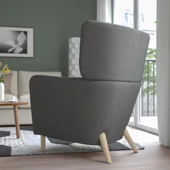 IKEA OSKARSHAMN Scaun cu brate, Tibbleby bej/gri