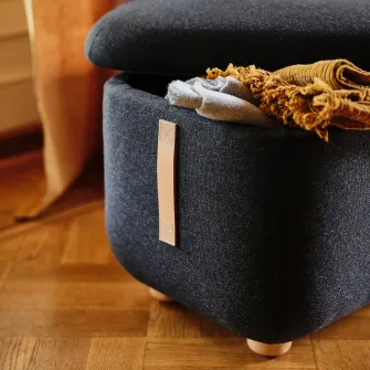 IKEA OSKARSHAMN Taburet cu depozitare, Gunnared negru-gri