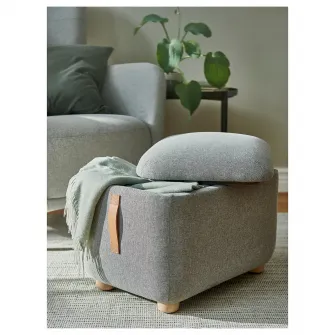 IKEA OSKARSHAMN Taburet cu depozitare, Tibbleby bej/gri