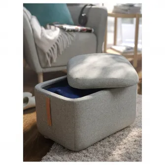 IKEA OSKARSHAMN Taburet cu depozitare, Tibbleby bej/gri