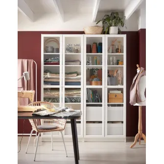 IKEA OXBERG Usa sticla, alb, 40x192 cm