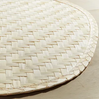 IKEA PADDFISK Suport farfurie, frunza palmier lucrat manual, 37x35 cm
