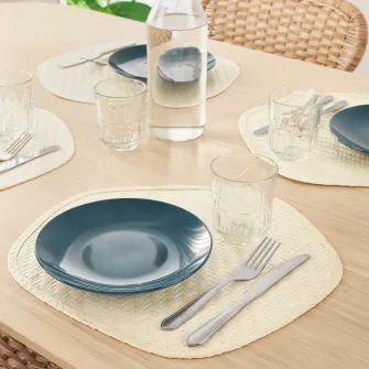 IKEA PADDFISK Suport farfurie, frunza palmier lucrat manual, 37x35 cm